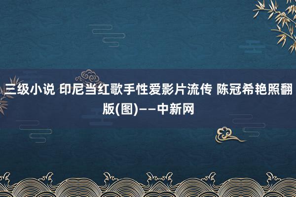 三级小说 印尼当红歌手性爱影片流传 陈冠希艳照翻版(图)——中新网