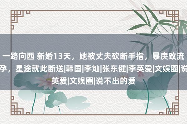 一路向西 新婚13天，她被丈夫砍断手指，暴戾致流产终身不孕，星途就此断送|韩国|李灿|张东健|李英爱|文娱圈|说不出的爱