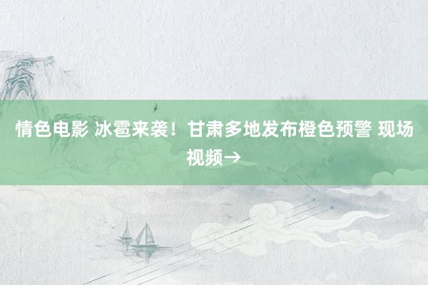 情色电影 冰雹来袭！甘肃多地发布橙色预警 现场视频→