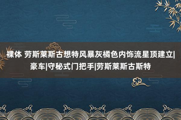 裸体 劳斯莱斯古想特风暴灰橘色内饰流星顶建立|豪车|守秘式门把手|劳斯莱斯古斯特