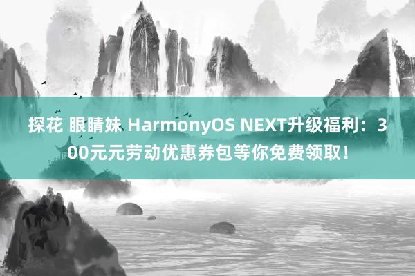 探花 眼睛妹 HarmonyOS NEXT升级福利：300元元劳动优惠券包等你免费领取！