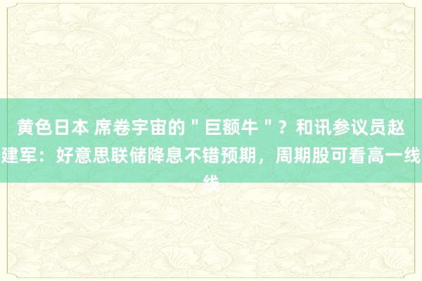 黄色日本 席卷宇宙的＂巨额牛＂？和讯参议员赵建军：好意思联储降息不错预期，周期股可看高一线